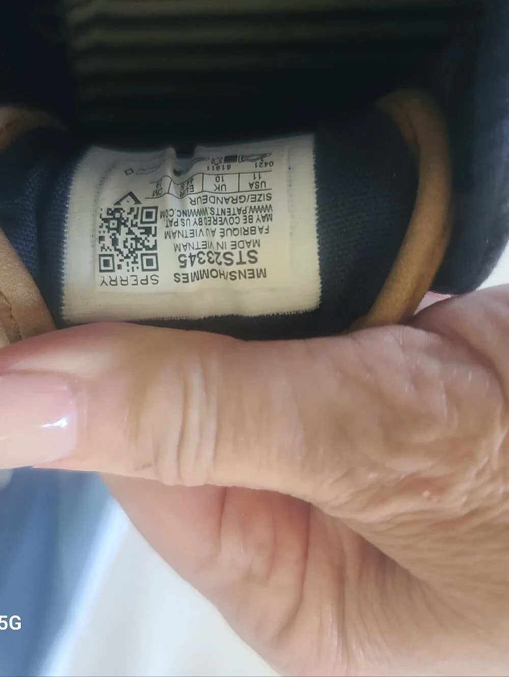 Sperry Navy Canvas Boat Shoes with Tan Laces Size 11